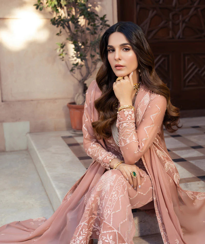 Embroidered Chiffon Stitched 3 PC Suit | Irsa