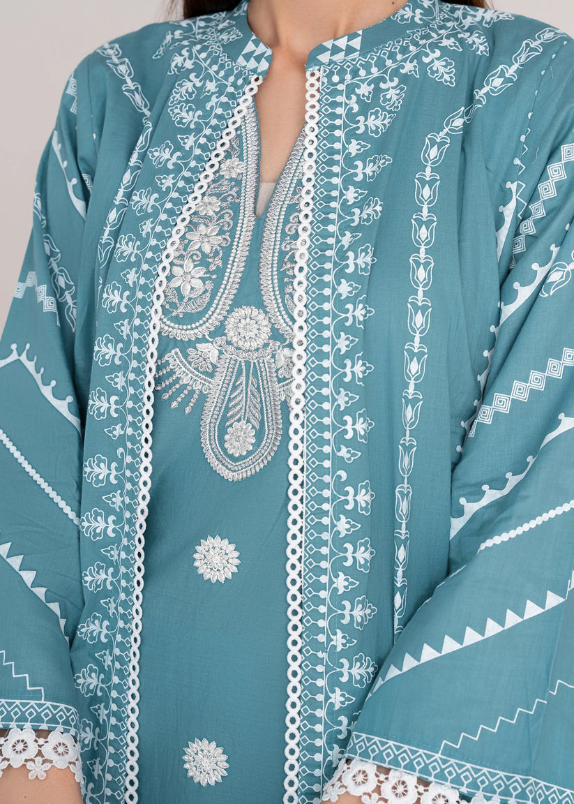 Sahibas By Mirza Nova (Turquoise) - 2 Piece (Top & Buttom)