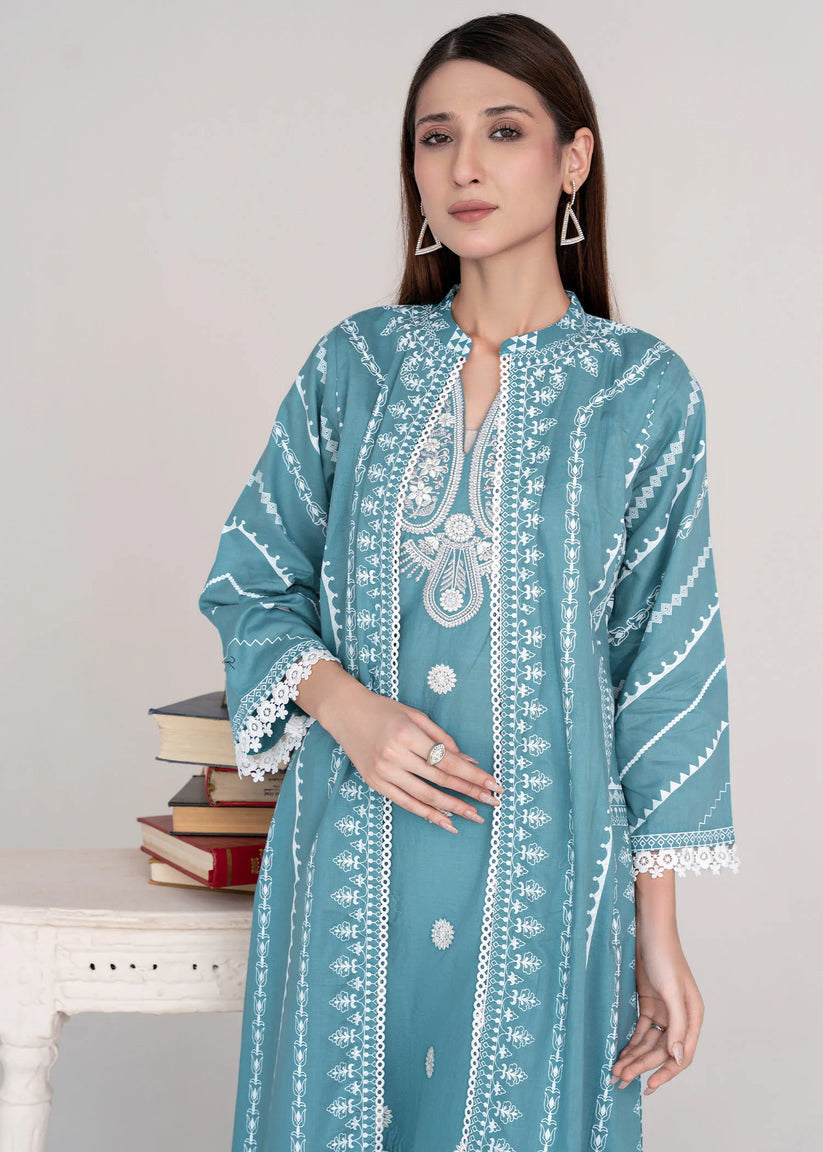 Sahibas By Mirza Nova (Turquoise) - 2 Piece (Top & Buttom)