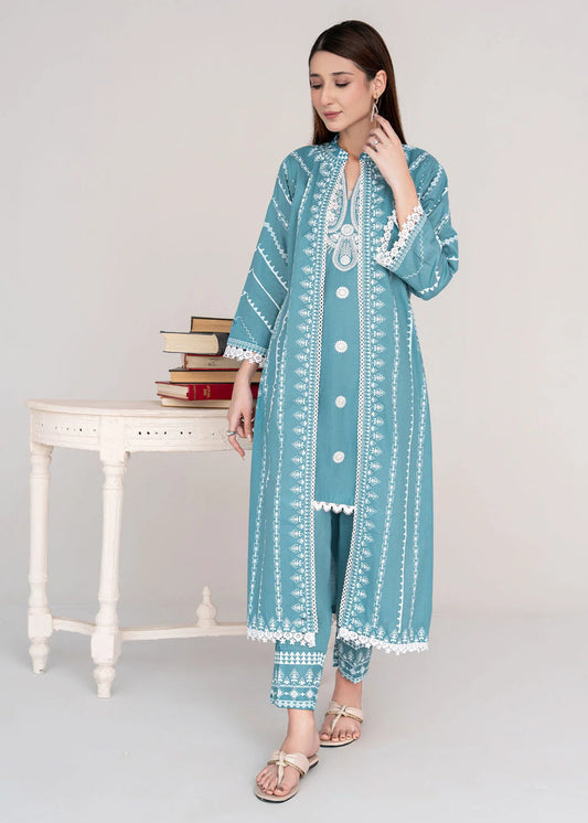 Sahibas By Mirza Nova (Turquoise) - 2 Piece (Top & Buttom)