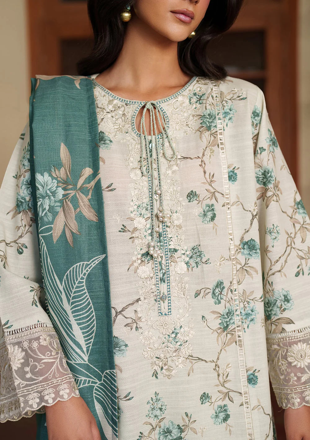 Embroidered Khaddar Cotton
