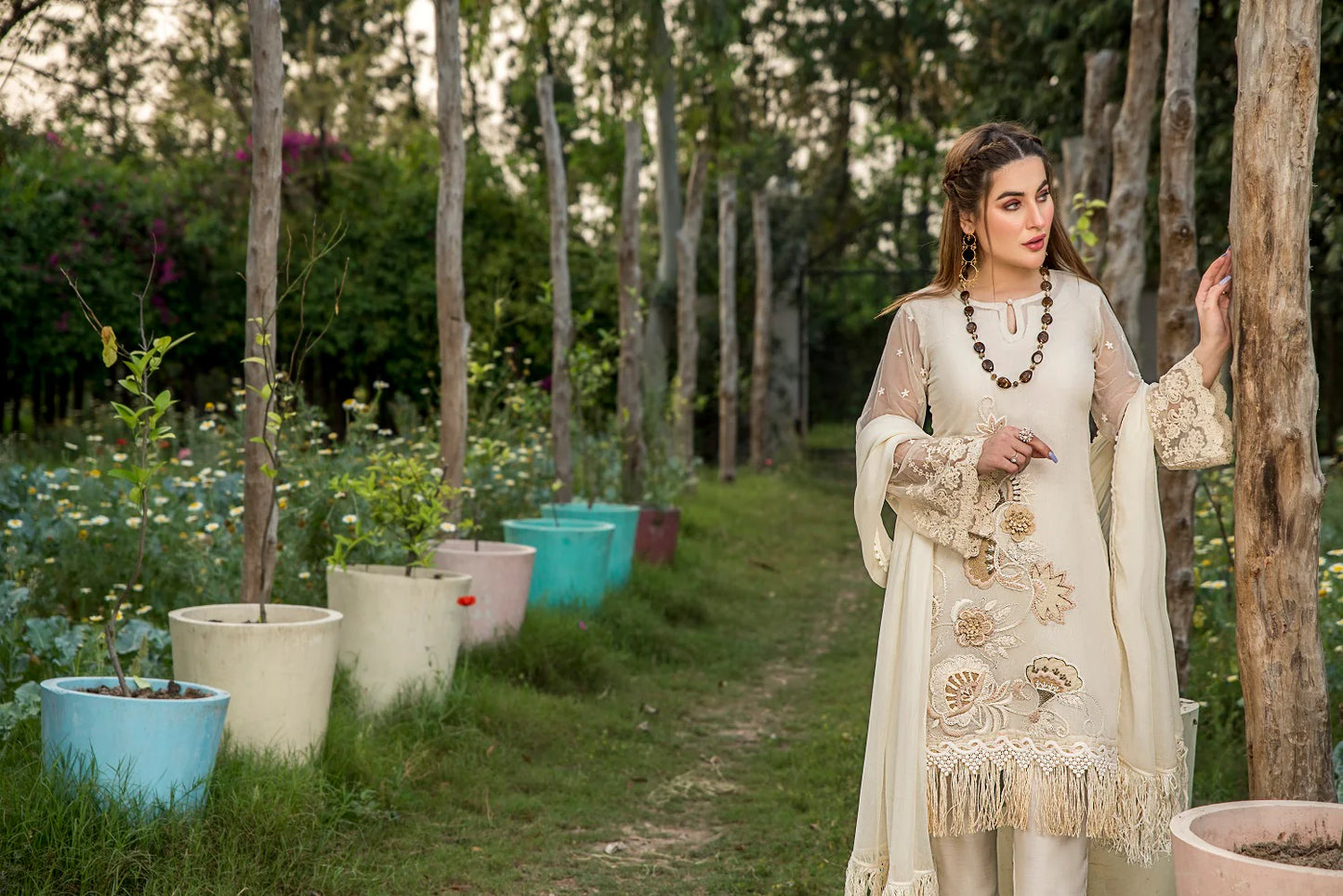 Khuda Baksh Creations - Z-240 Ivory