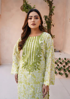2Pc Embroidered & Digital Print Lawn