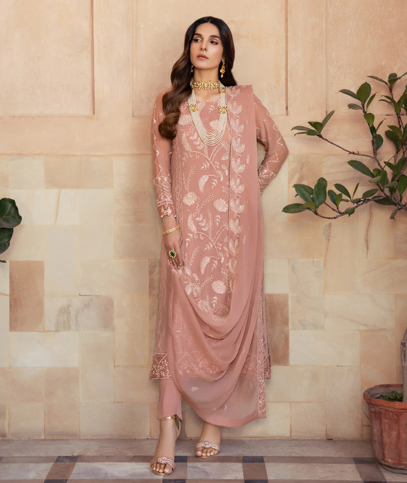 Embroidered Chiffon Stitched 3 PC Suit | Irsa